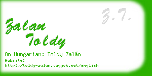 zalan toldy business card